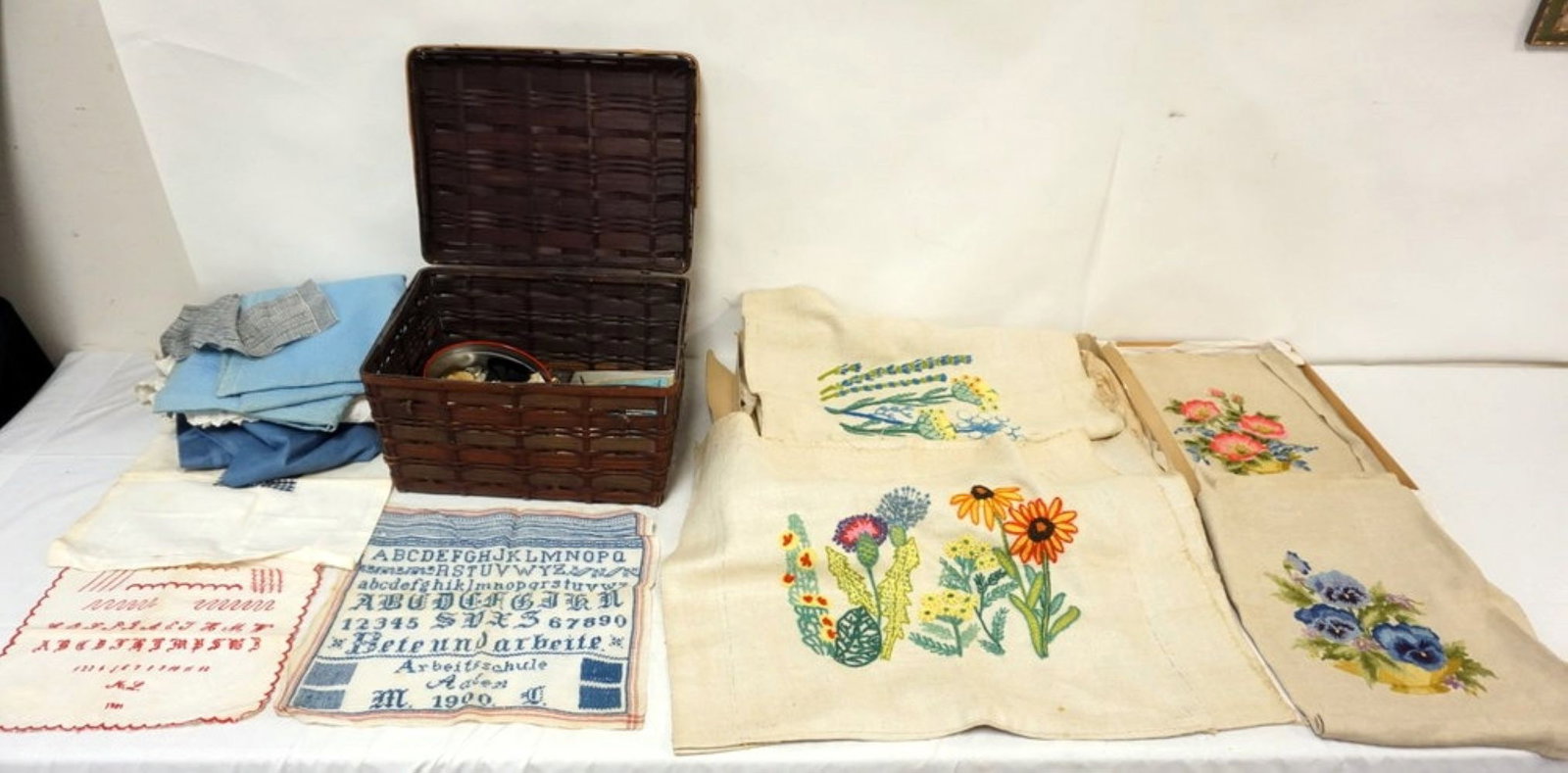 SEWING BASKET AND SAMPLER (1 of 6)