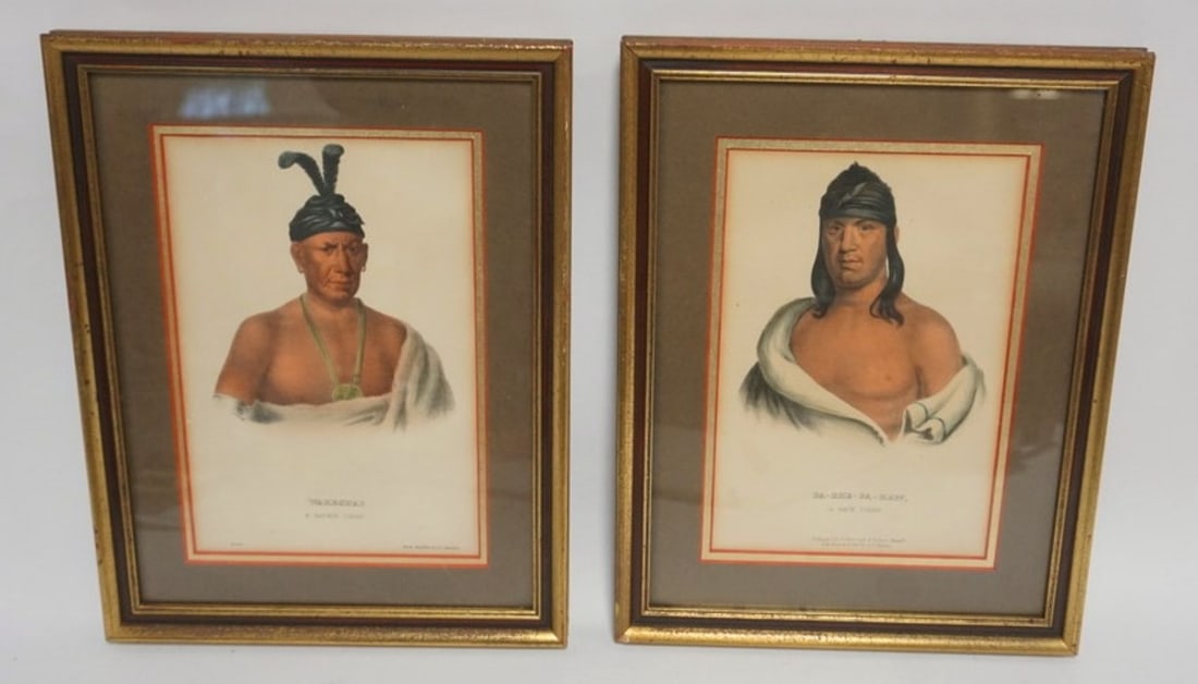PAIR OF INDIAN CHIEFS: PAIR OF FRAMED AND MATTED INDIAN CHEIFS, EACH APPROXIMATELY 10 IN X 13 IN