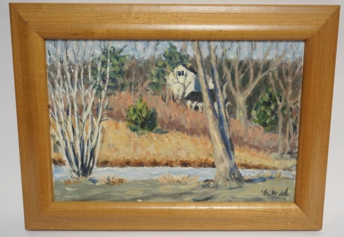 MAUREEN CHATFIELD PAINTING: MAUREEN CHATFIELD OIL PAINTING ON CANVAS, LANDSCAPE, APPROXIMATELY 15 IN X 11 IN