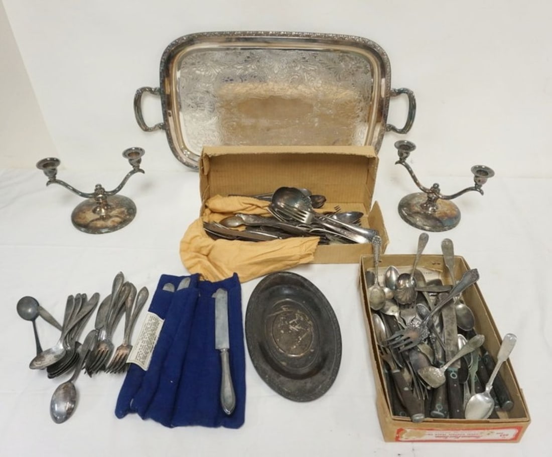 SILVER PLATE AND ASSORTED FLATWARE (1 of 3)