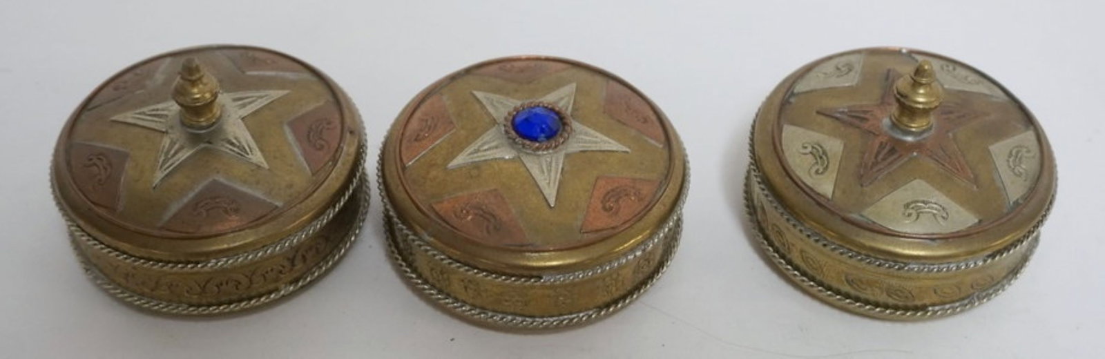 COPPER, BRASS AND SILVER TRINKET BOXES (1 of 3)