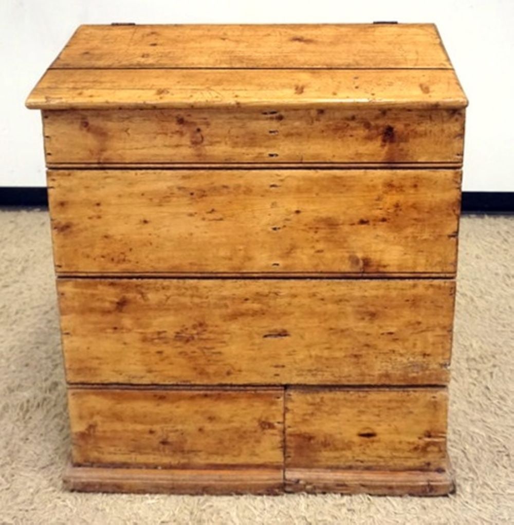 PRIMITIVE PINE SEED BIN: PRIMITIVE PINE SEED BIN, APPROXIMATELY 31 IN X 16 IN X 37 IN H
