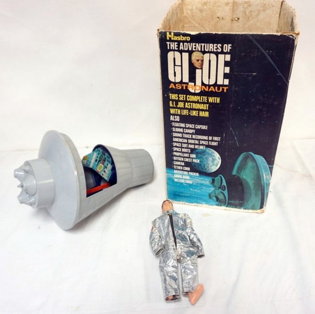 G I JOE ASTRONAUT AND CAPSULE: G I JOE ASTRONAUT AND CAPSULE, *ALL TOYS HAVE WEAR TO BOXES AND NOT GUARANTEED COMPLETE