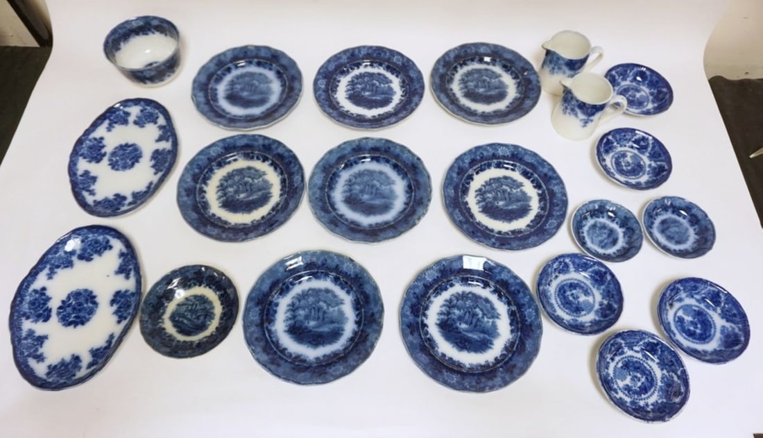 LARGE GROUP ANTIQUE ENGLISH TRANSFERWARE (1 of 6)