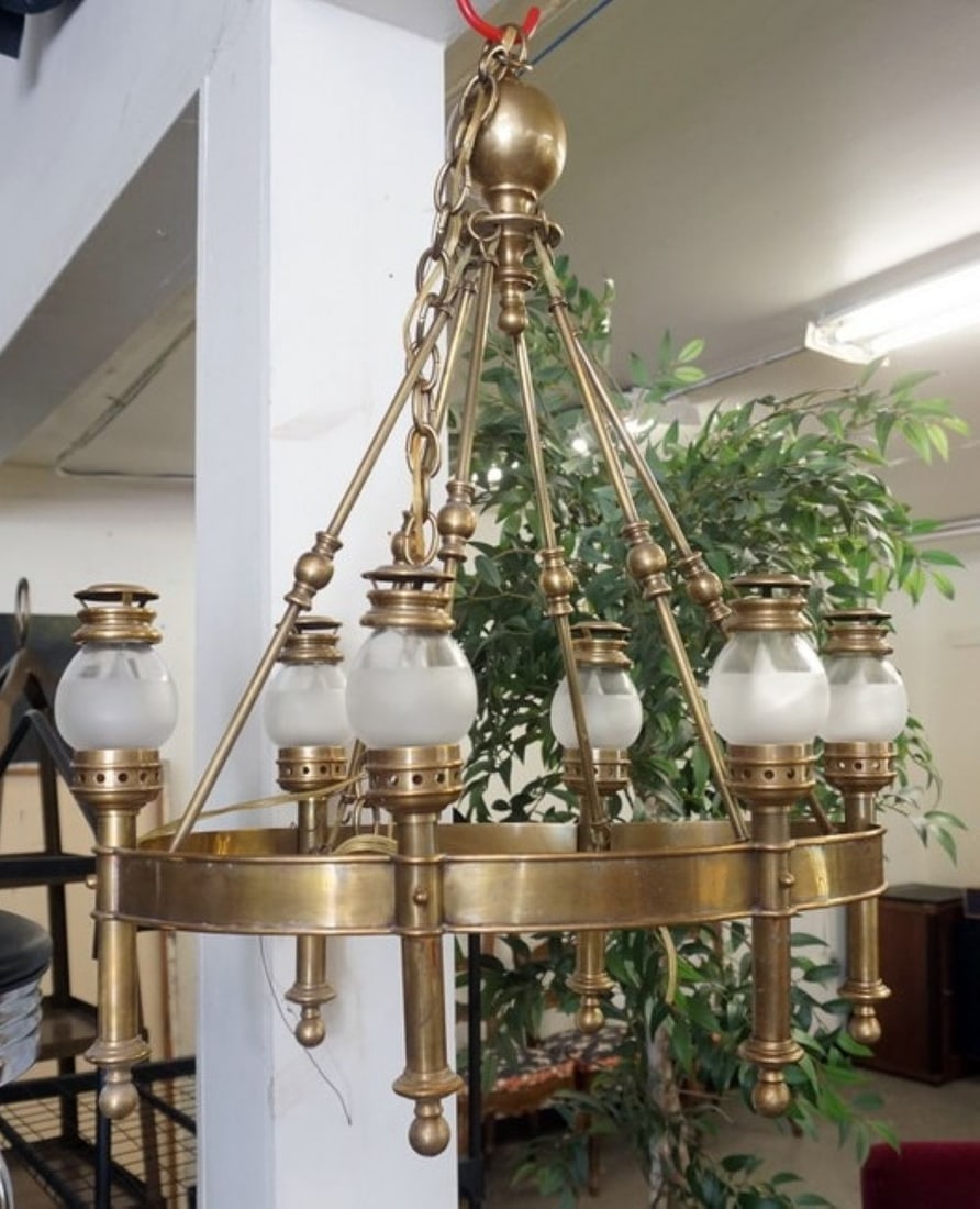 BRASS HANGING LIGHT FIXTURE (1 of 4)