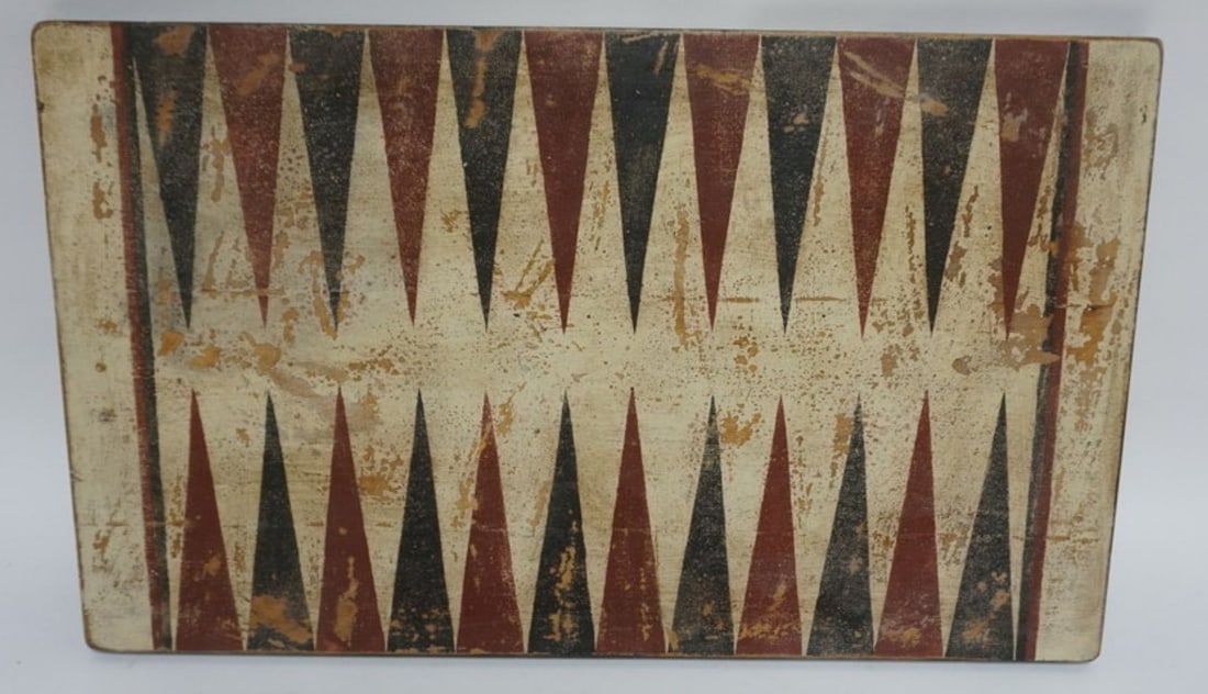 PRIMITIVE FOLK ART BACK GAMMON BOARD (1 of 3)