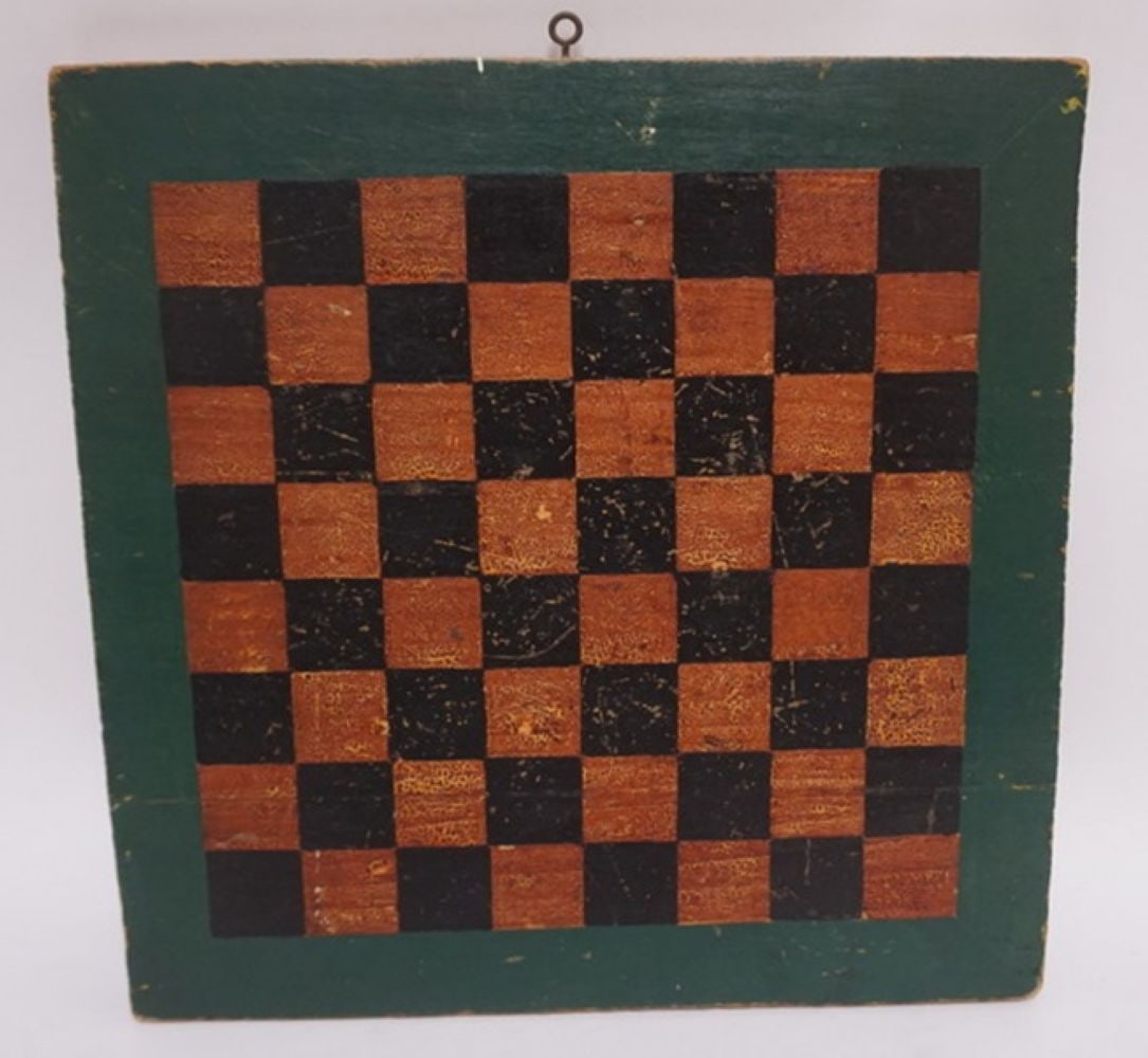 PRIMITIVE FOLK ART CHECKER BOARD (1 of 3)