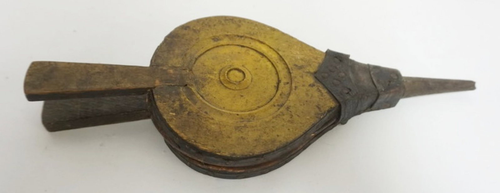 ANTIQUE BELLOWS: ANTIQUE MINIATURE BELLOWS, APPROXIMATELY 4 1/2 IN X 12 IN L