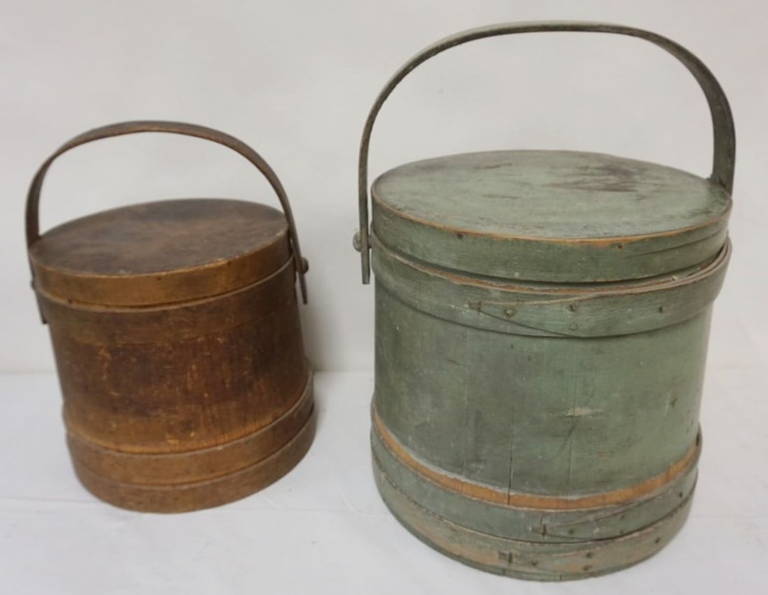 FIRKINS: 2 FIRKINS, LARGEST APPROXIMATELY 12 IN X 12 IN