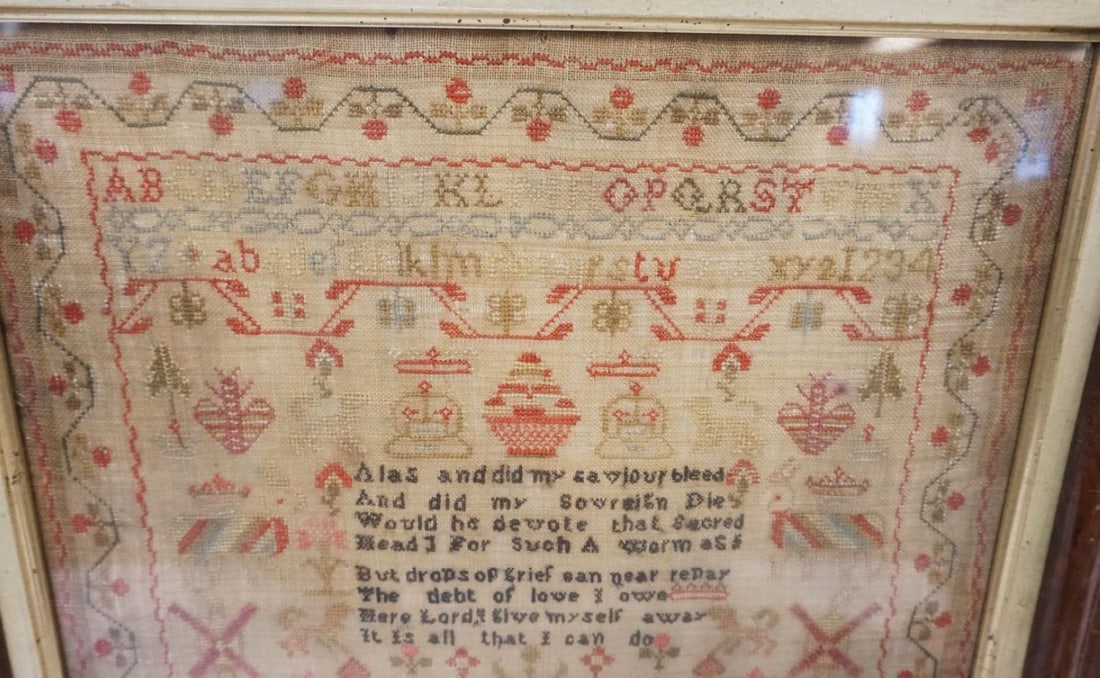 ANTIQUE SAMPLER BY MARY LILLIMAN 12 YEARS OLD DATED 1818 - 2
