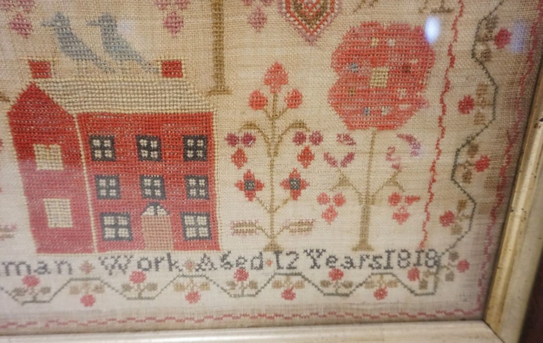 ANTIQUE SAMPLER BY MARY LILLIMAN 12 YEARS OLD DATED 1818 - 6