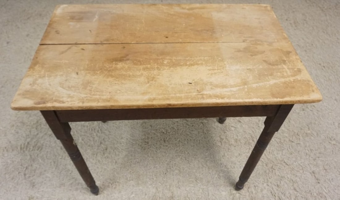 PRIMITIVE PINE KITCHEN WORK TABLE - 2