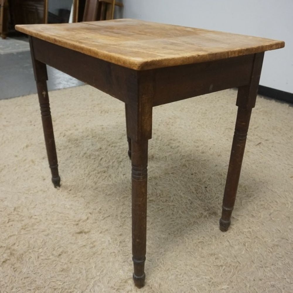 PRIMITIVE PINE KITCHEN WORK TABLE - 3