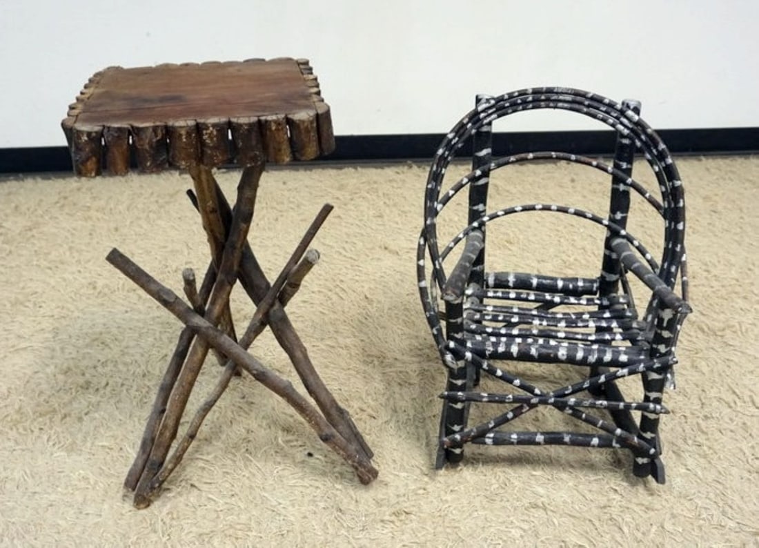 ADARONDAK RUSTIC CHILDS ROCKER AND STAND (1 of 3)