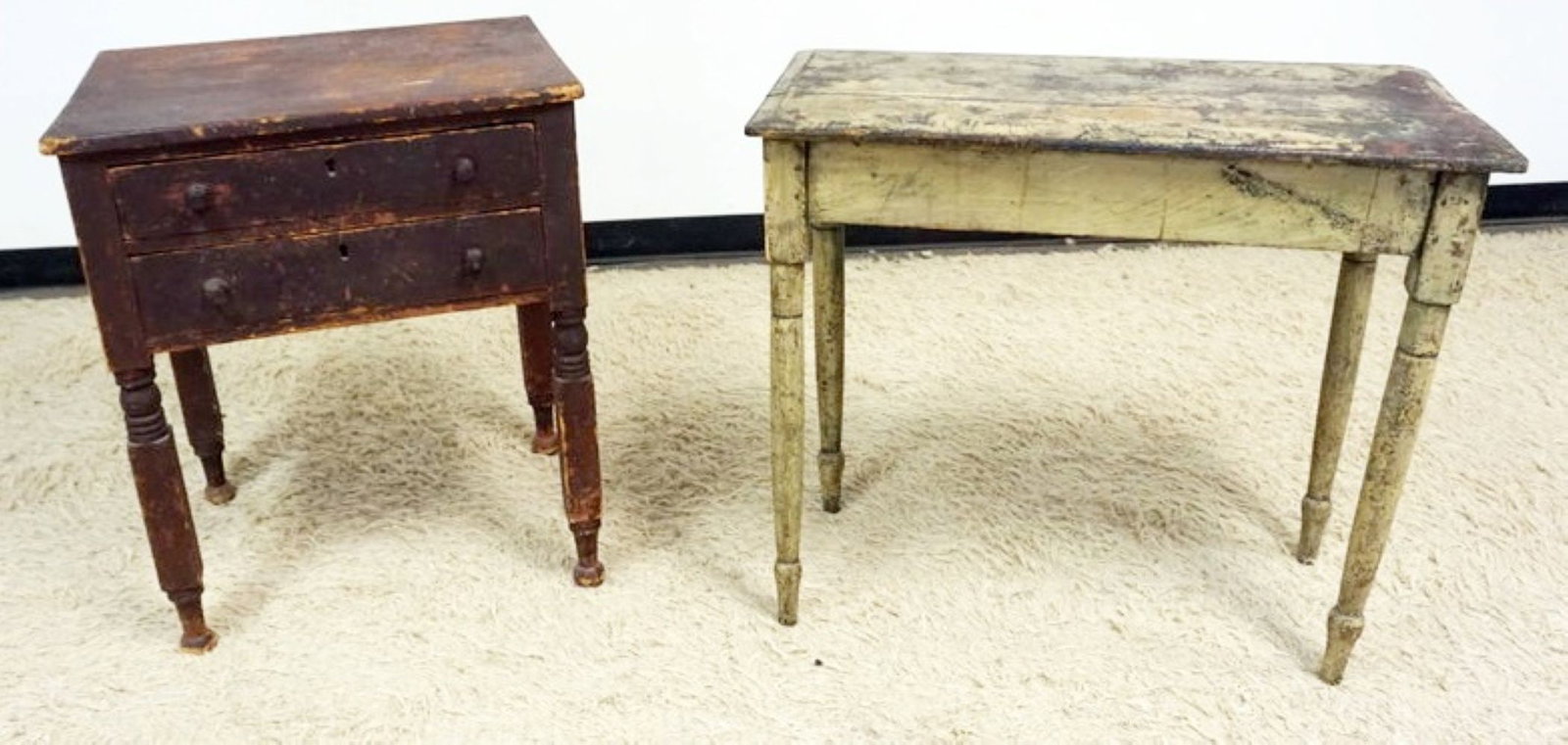 ANTIQUE STAND AND NARROW TABLE (1 of 3)