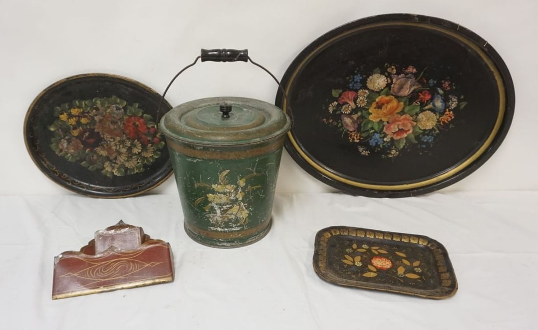 GROUP OF ANTIQUE TOLEWARE (1 of 5)