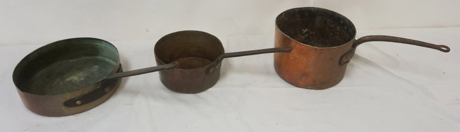 3 ANTIQUE COPPER POTS (1 of 5)