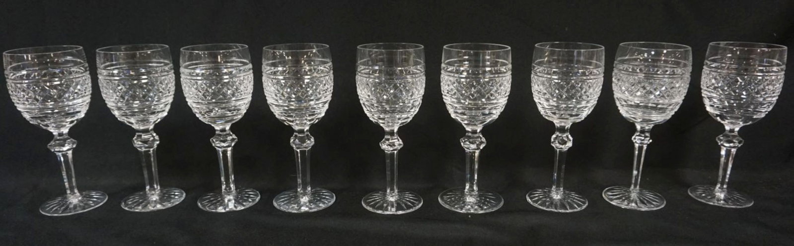 WATERFORD CRYSTAL 9 CASTLE TOWN WINE GOBLETS (1 of 6)