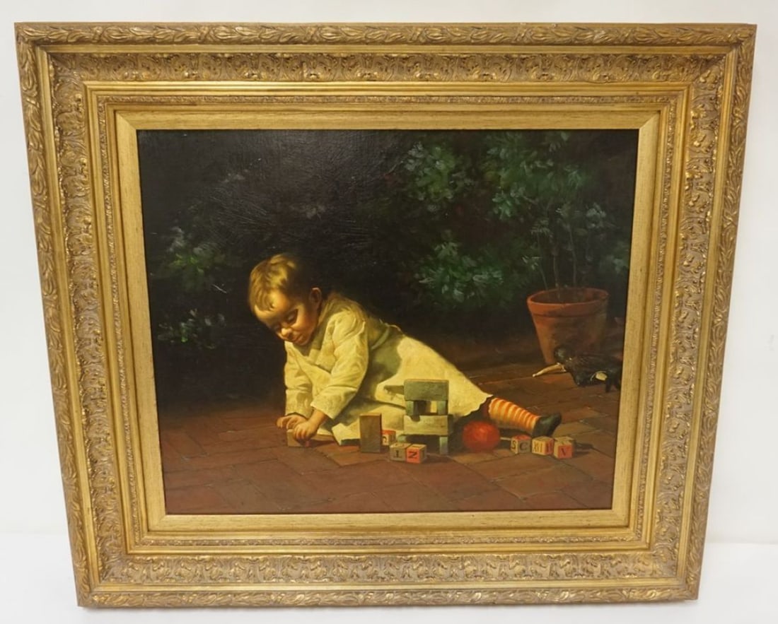FRAMED OIL PAINTING ON CANVAS (1 of 3)