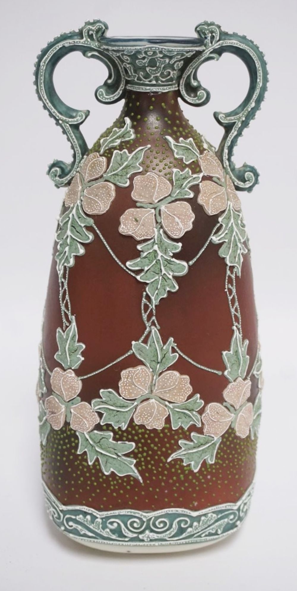 NIPPON MORIAGE DOUBLED HANDLED VASE (1 of 6)
