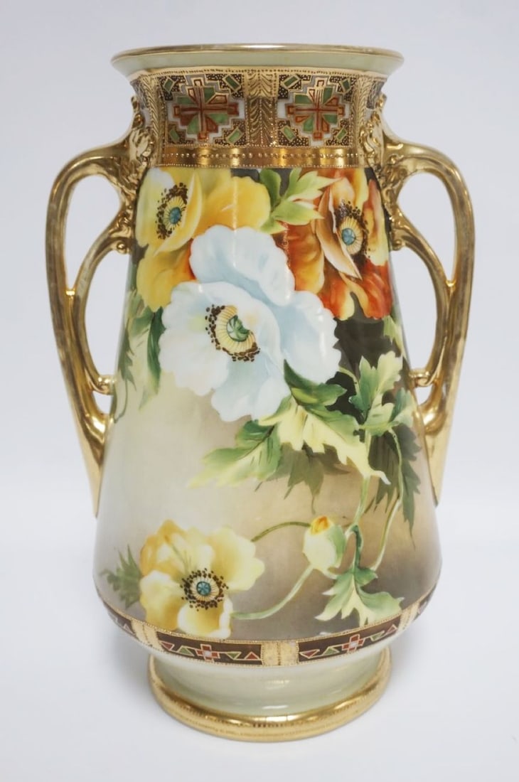 LARGE NIPPON MORIAGE HAND PAINTED VASE (1 of 7)