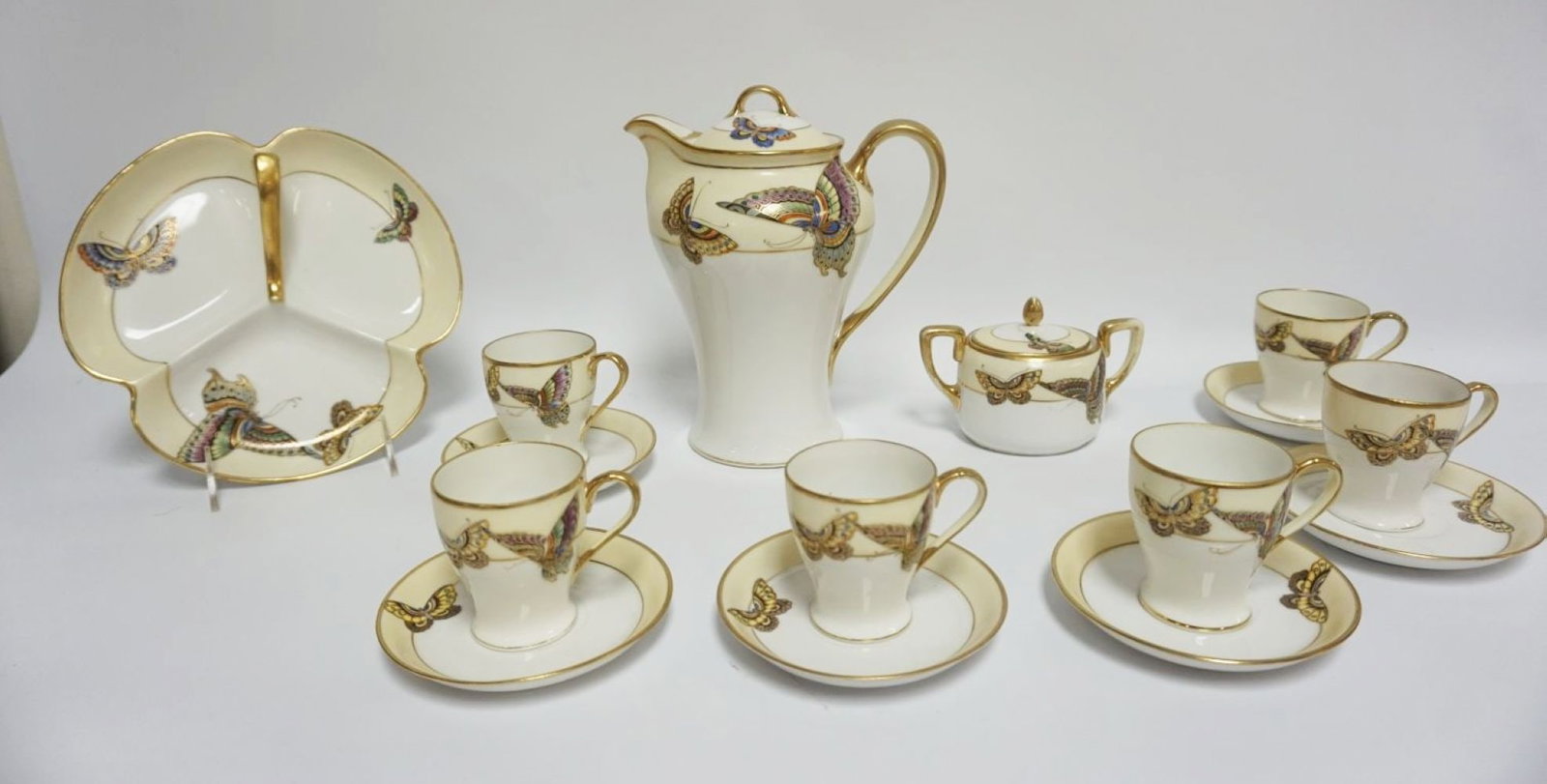 HAND PAINTED NIPPON DEMITASSE TEA SET (1 of 9)