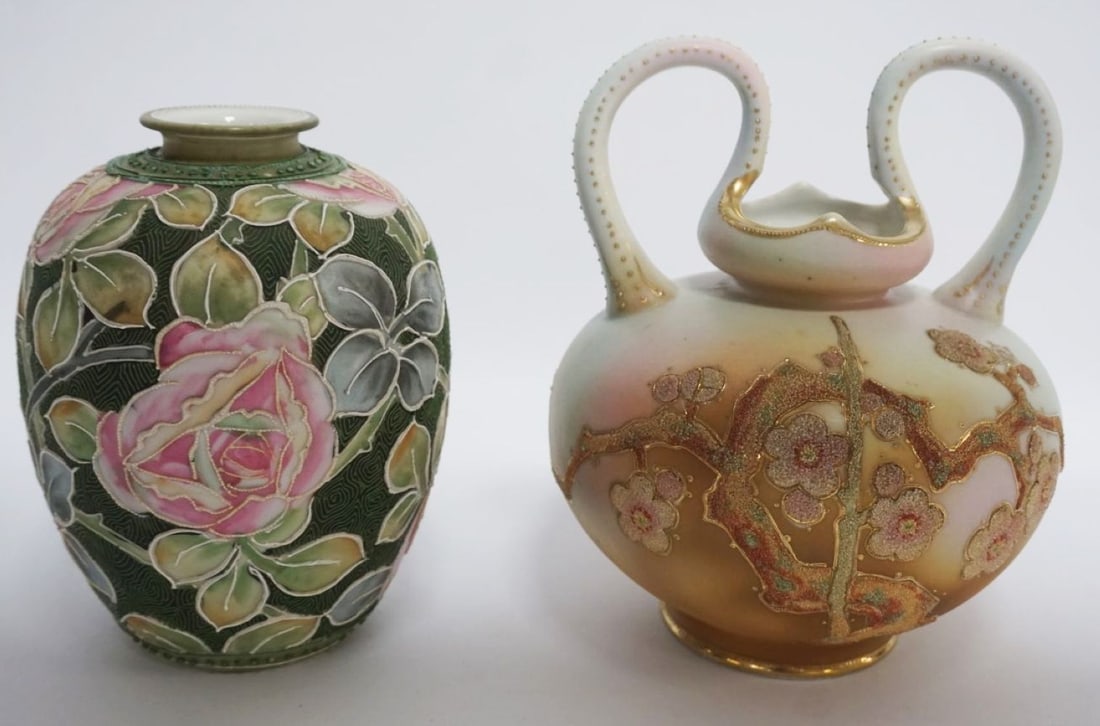 NIPPON MORIAGE AAND CORALENE VASES (1 of 7)