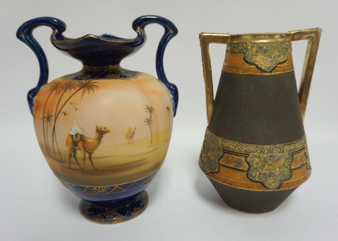 NIPPON MORIAGE DOUBLE HANDLED VASES (1 of 6)