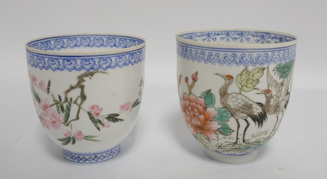 CHINESE EGGSHELL CUPS: CHINESE EGGSHELL CUPS, TALLEST APPROXIMATELY 3 1/2 IN HIGH