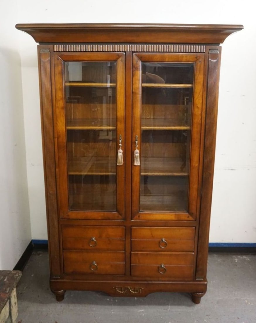 LABARERE CHERRY 2 DOORS, 4 DRAWERS BOOKCASE (1 of 4)
