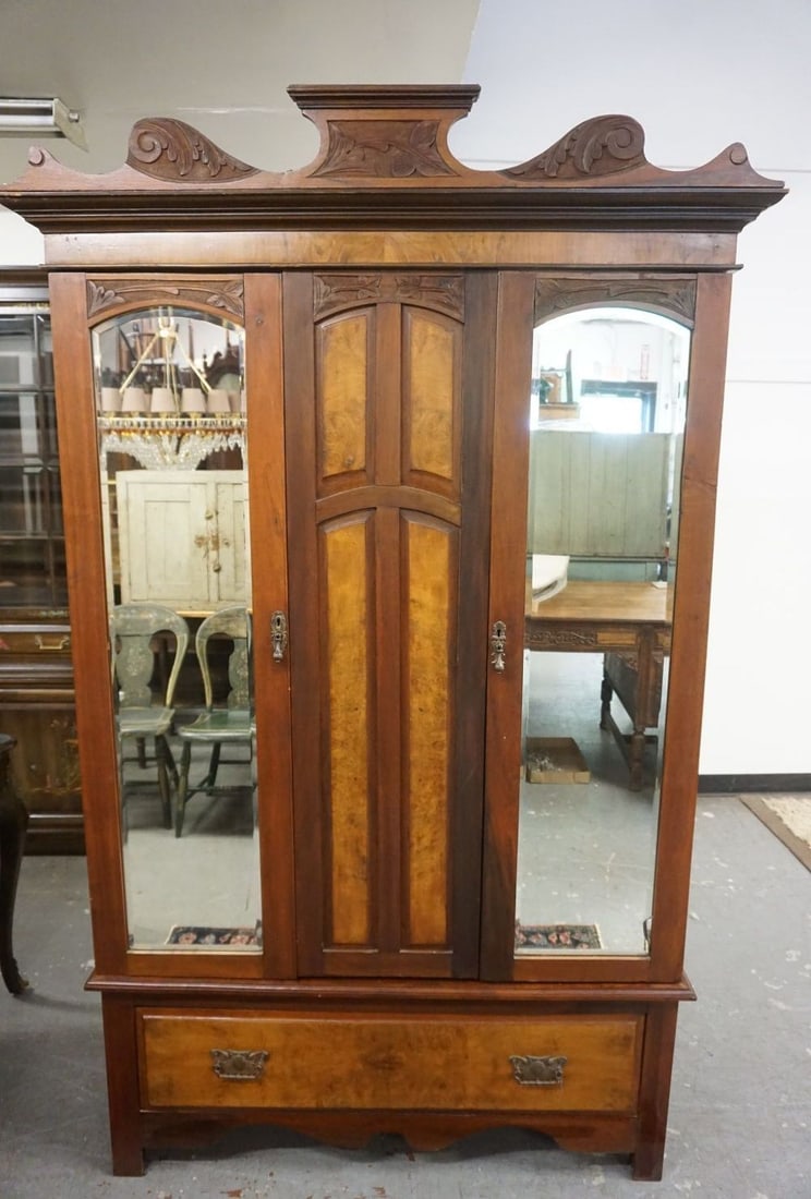 WALNUT VICTORIAN WARDROBE (1 of 4)