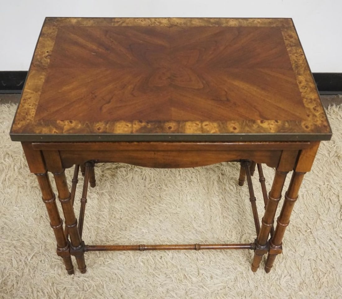 MAHOGANY BAMBOO LEG NEST OF TABLES (1 of 4)