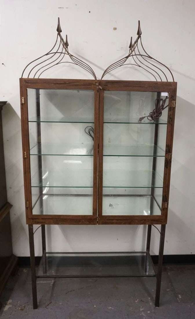 INDUSTRIAL STYLE METAL DISPLAY CURIO CABINET (1 of 3)
