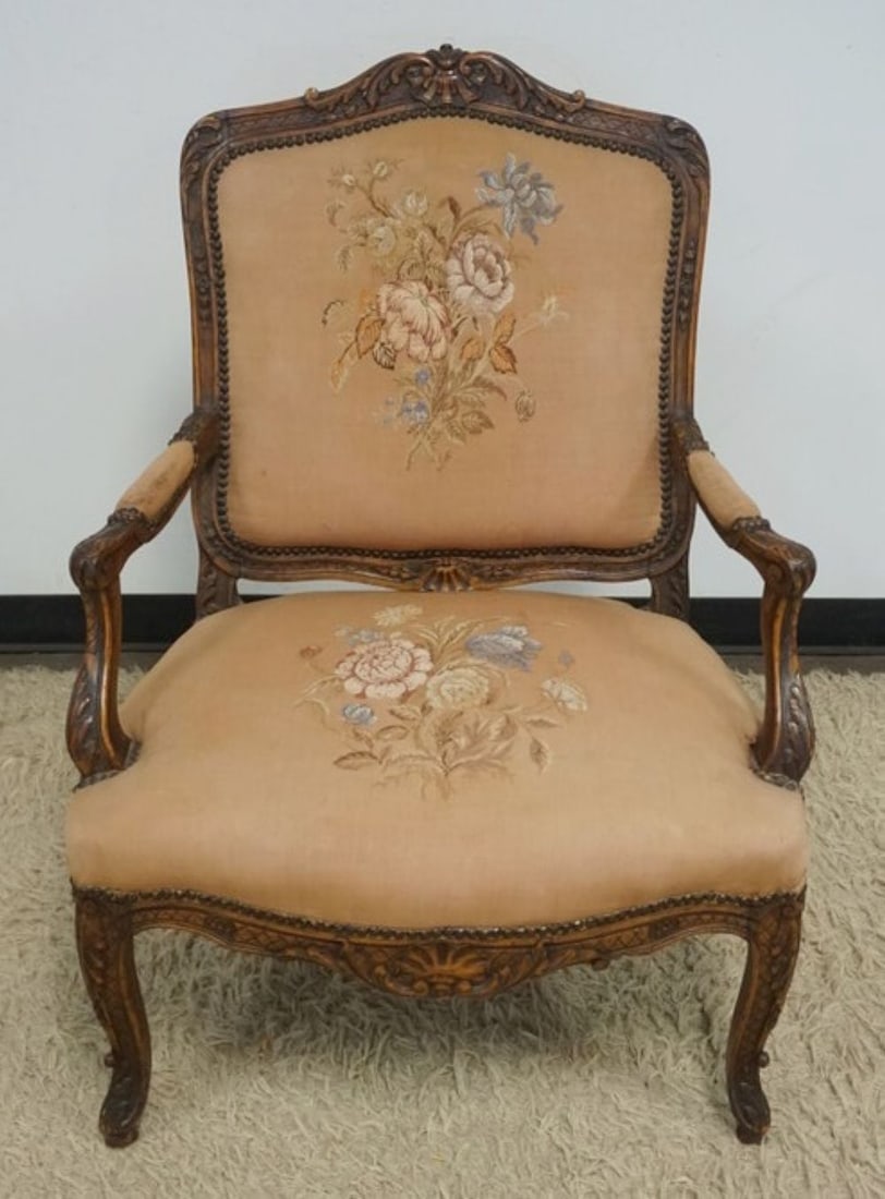 VINTAGE UPHOLSTERED ARM CHAIR (1 of 4)