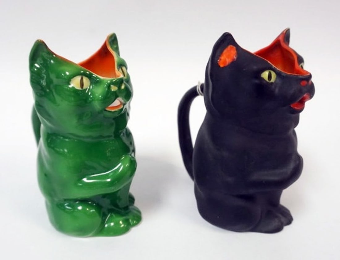 ROYAL BAYREUTH CAT: ROYAL BAYREUTH CAT CREAMERS/PITCHERS, APPROXIMATELY 5 IN HIGH