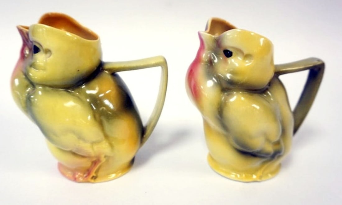 ROYAL BAYREUTH CHICK: ROYAL BAYREUTH CHICK CREAMERS, APPROXIMATELY 4 1/4 IN HIGH