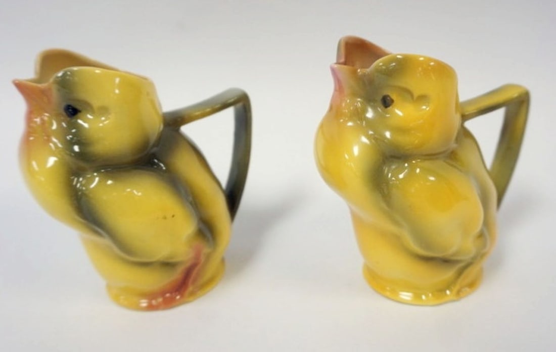 ROYAL BAYREUTH CHICK: ROYAL BAYREUTH CHICK CREAMERS, APPROXIMATELY 4 1/4 IN HIGH