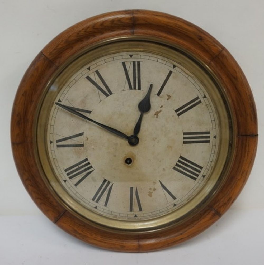INGRAHAM MILFORD WALL CLOCK: INGRAHAM *MILFORD* WALL CLOCK, APPROXIMATELY 17 IN X 4 IN