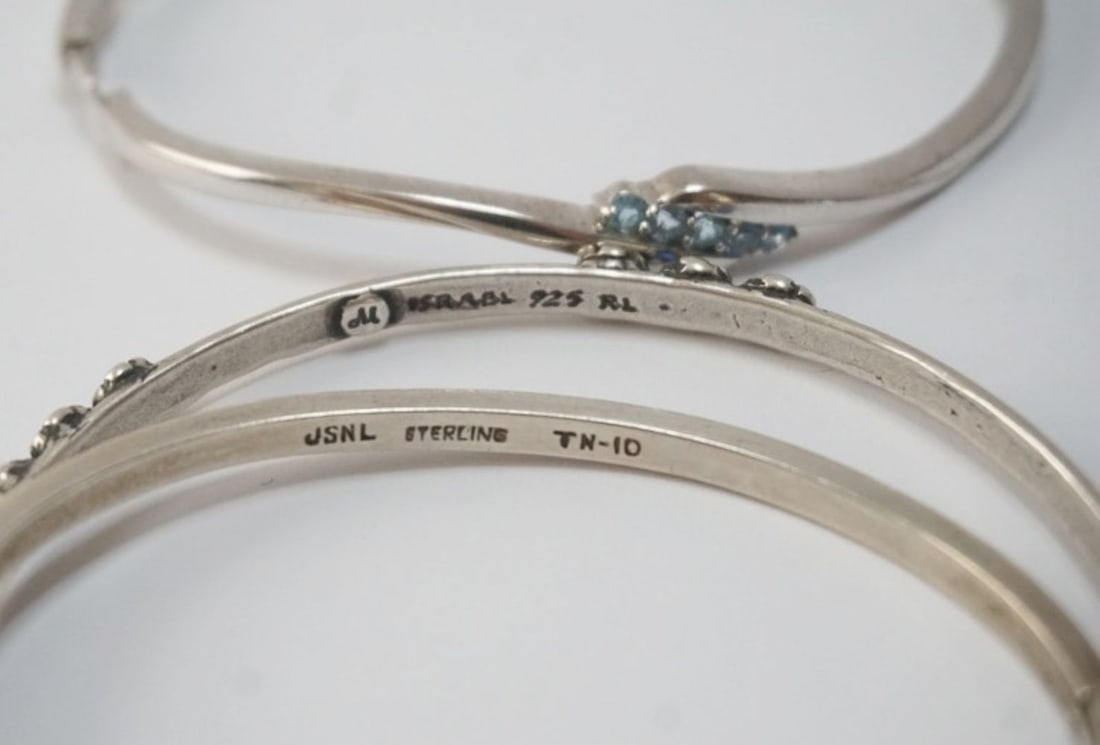STERLING SILVER BANGLE BRACELETS - 4