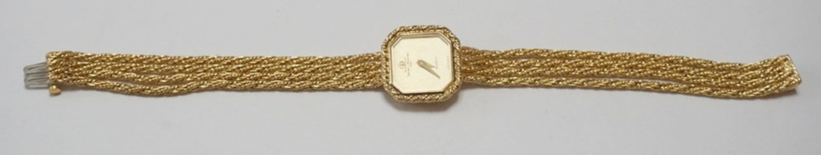 14K BAUME & MERCER GENEVE LADIES WATCH: 14K BAUME & MERCER GENEVE LADIES WATCH AND BAND, 19.69 DWT