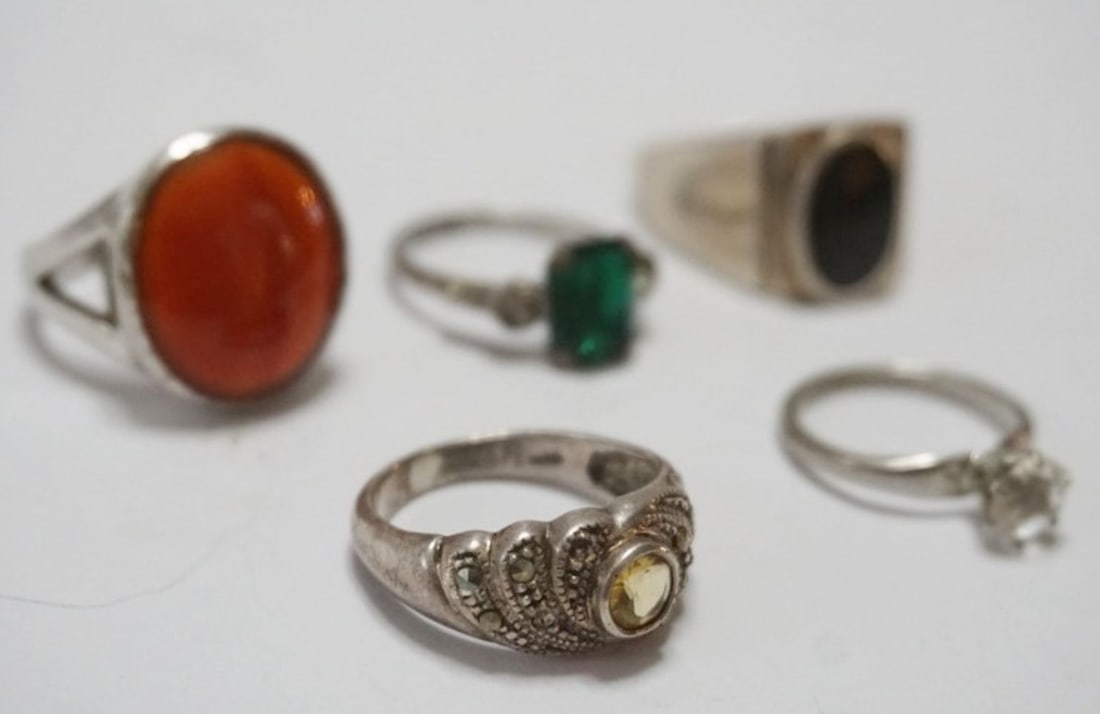 ASSORTED STRLING SILVER RINGS - 2