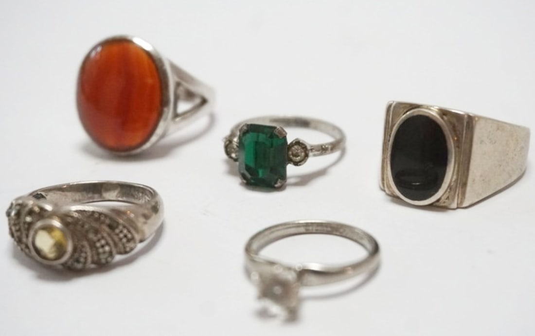 ASSORTED STRLING SILVER RINGS - 3