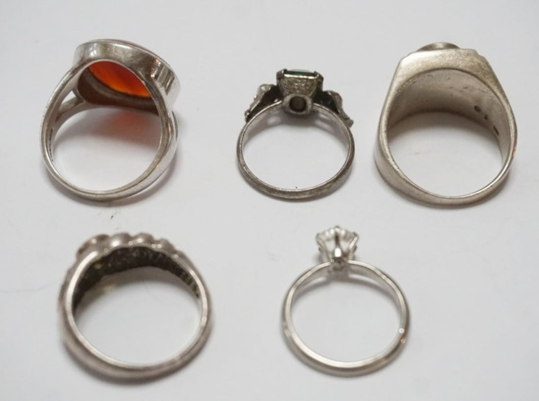ASSORTED STRLING SILVER RINGS - 4