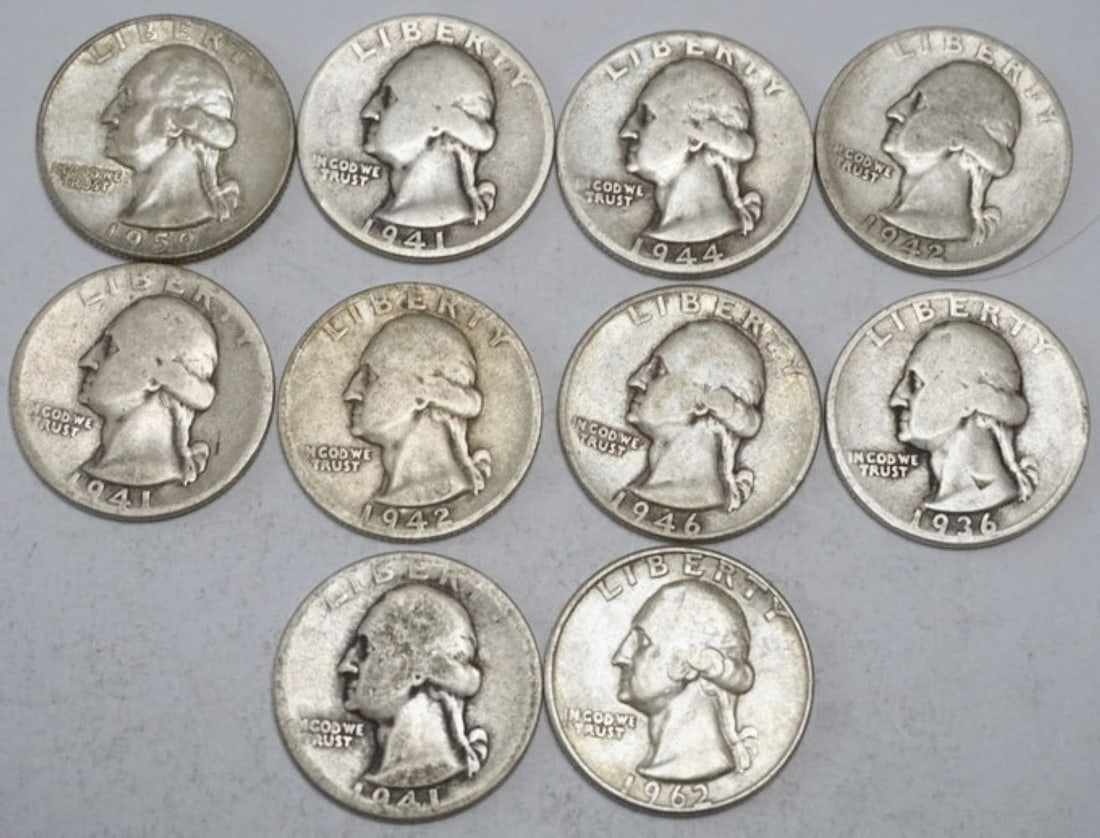 ASSORTED WASHINGTON SILVER QUARTERS (1 of 2)