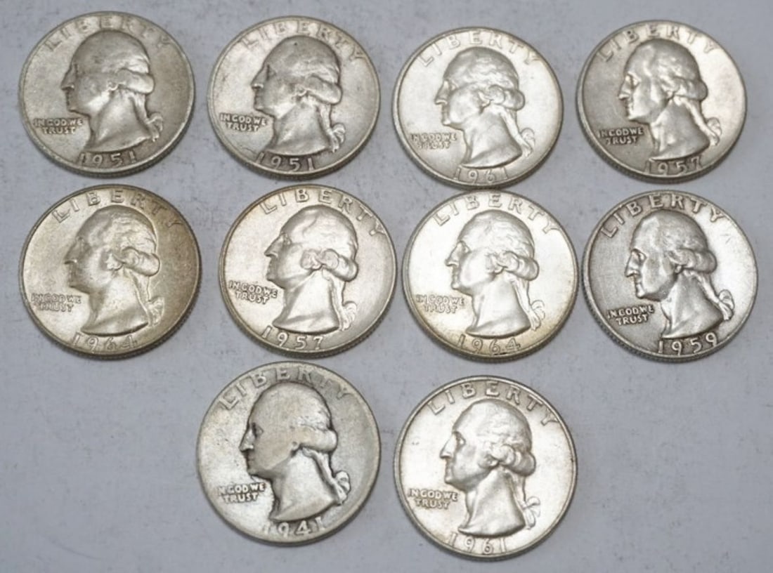 ASSORTED WASHINGTON SILVER QUARTERS (1 of 2)