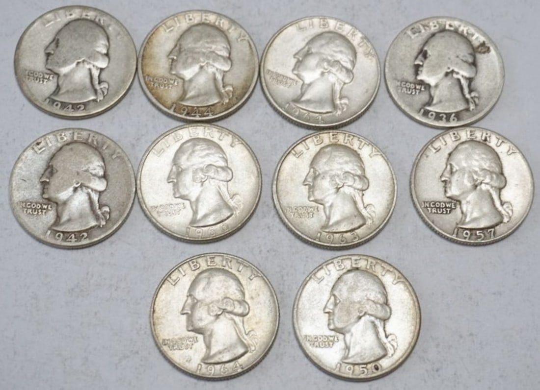 ASSORTED WASHINGTON SILVER QUARTERS (1 of 2)