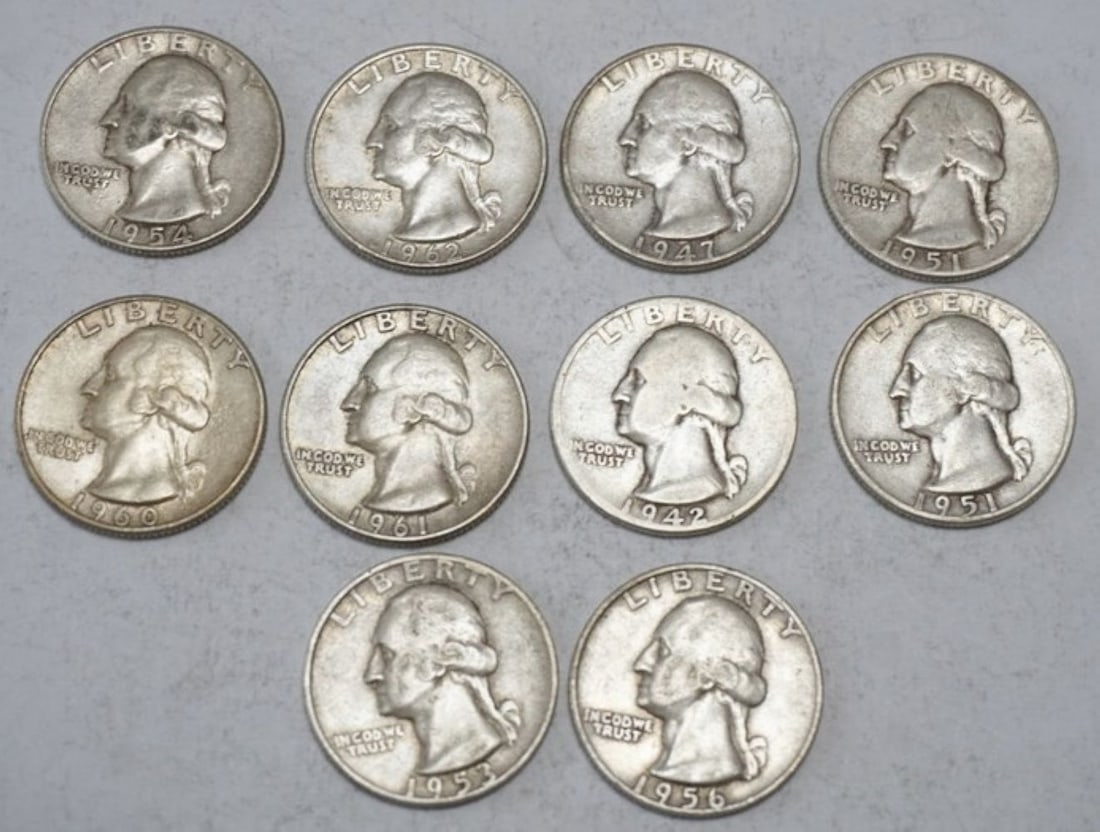 ASSORTED WASHINGTON SILVER QUARTERS (1 of 2)