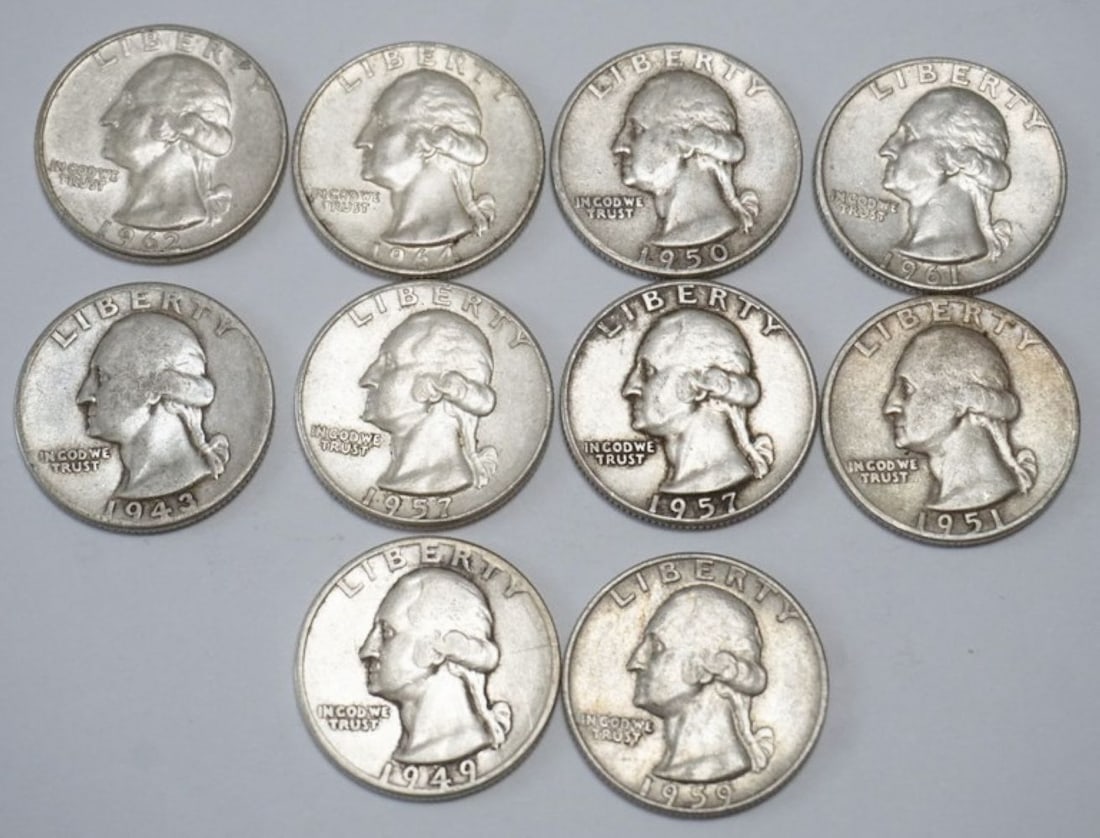 ASSORTED WASHINGTON SILVER QUARTERS (1 of 2)