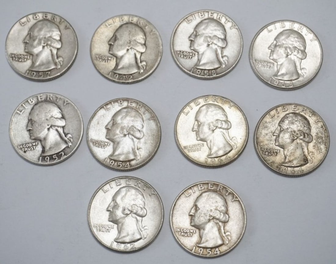 ASSORTED WASHINGTON SILVER QUARTERS (1 of 2)