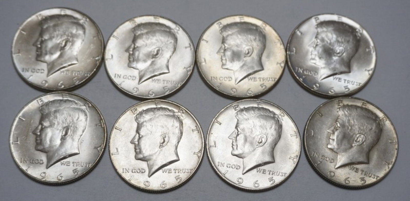 KENNEDY HALF DOLLARS: 8 - 1965 KENNEDY HALF DOLLARS